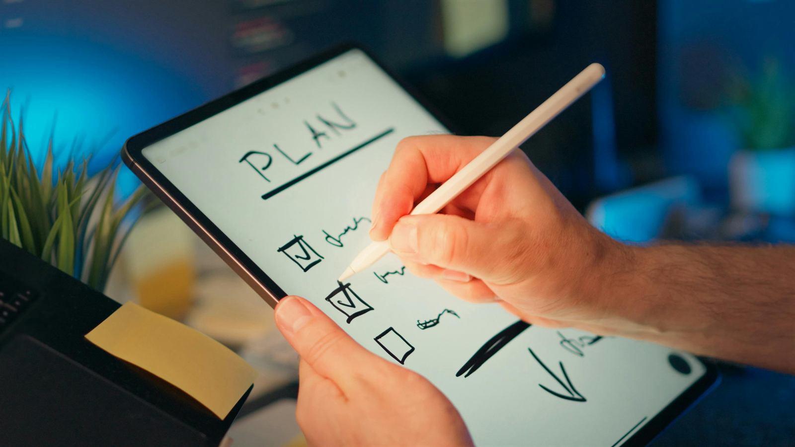 Planung auf einem Tablet