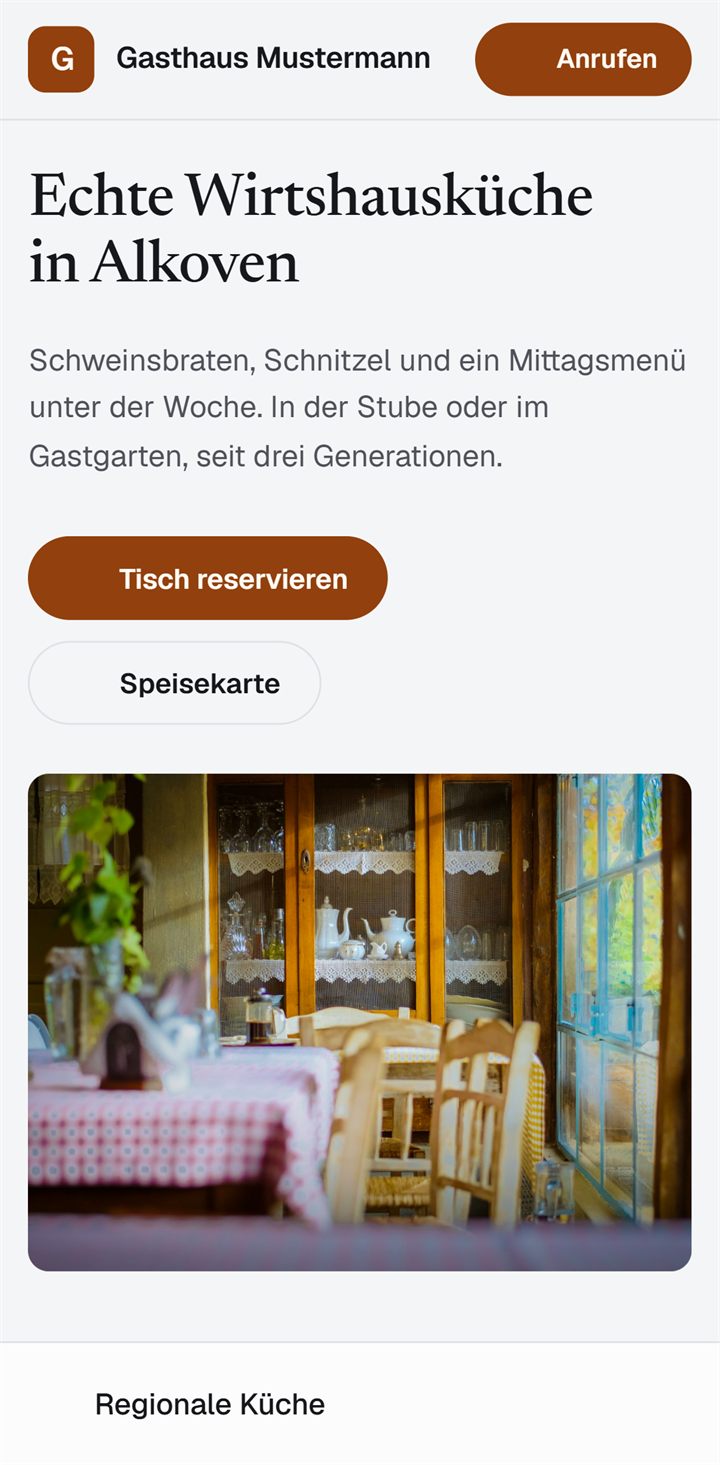 Dieselbe Website am Handy